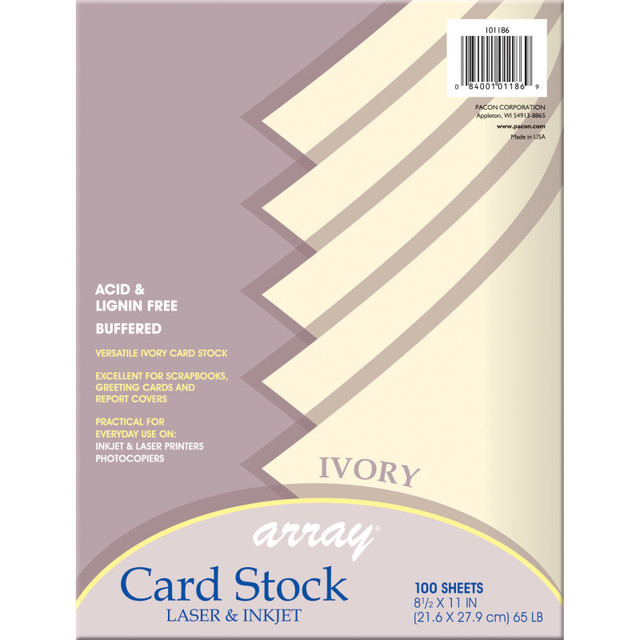 DIXON TICONDEROGA CO Pacon® Card Stock, Classic Ivory, 8-1/2" x 11", 100 Sheets