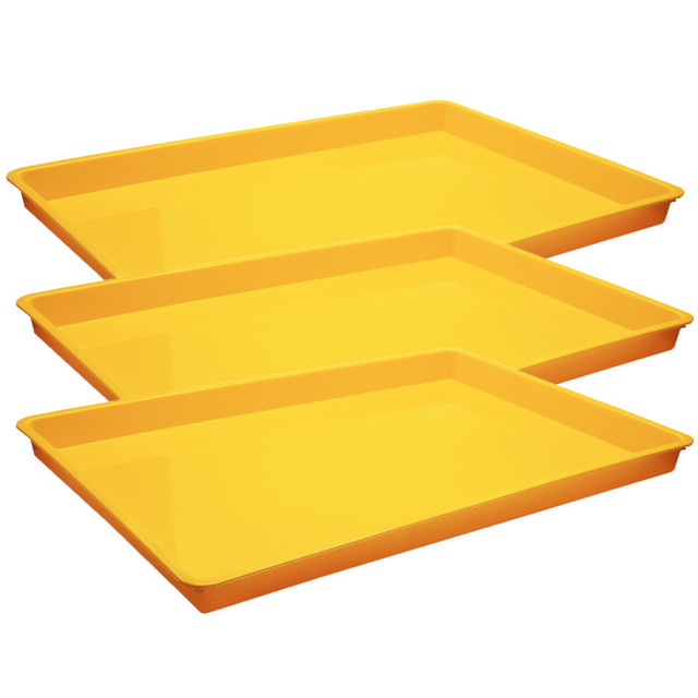 ROMANOFF PRODUCTS Romanoff Large Creativitray®, Yellow, Pack of 3