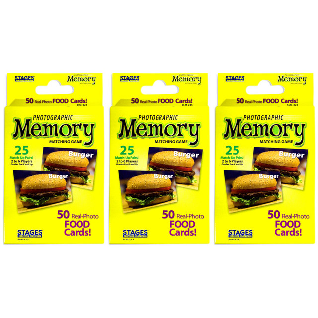STAGES LEARNING MATERIALS Stages Learning Materials Photographic Memory Matching Game, Food, Pack of 3