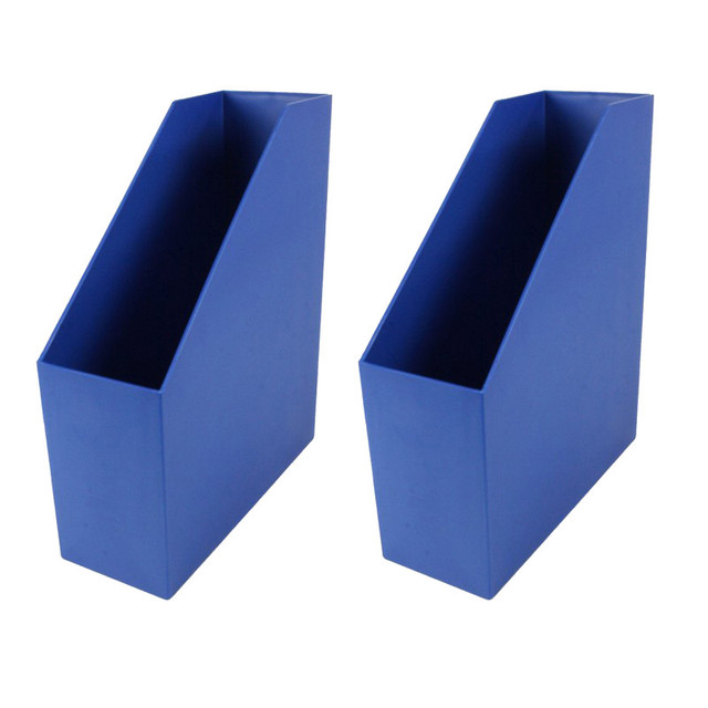 ROMANOFF PRODUCTS Romanoff Magazine File, Blue, Pack of 2