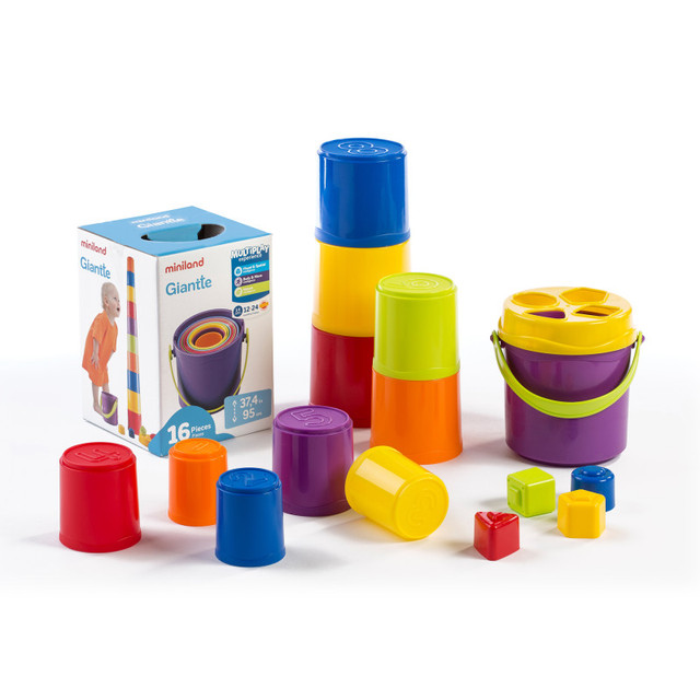 MINILAND EDUCATIONAL CORPORATION Miniland Giantte Stacking and Nesting Game, 16 Pieces