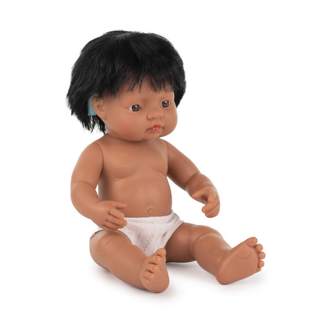 MINILAND EDUCATIONAL CORPORATION Miniland Baby Doll Hispanic Boy With Hearing Aid 15'', Polybagged