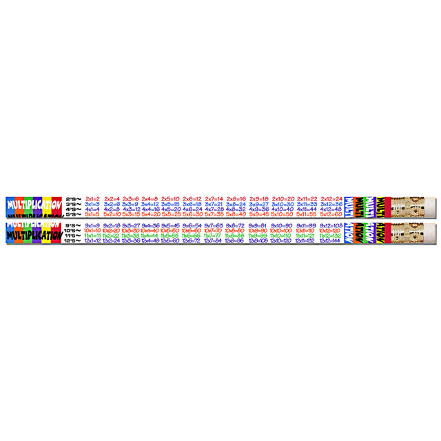 MUSGRAVE PENCIL CO INC Musgrave Pencil Company Multiplication Tables Motivational Pencils, Pack of 12