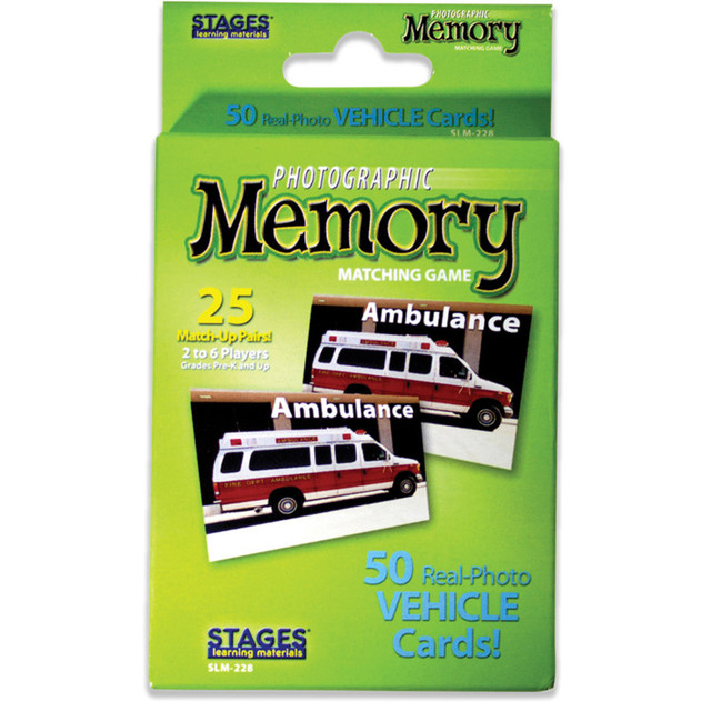 STAGES LEARNING MATERIALS Stages Learning Materials Photographic Memory Matching Game, Vehicles