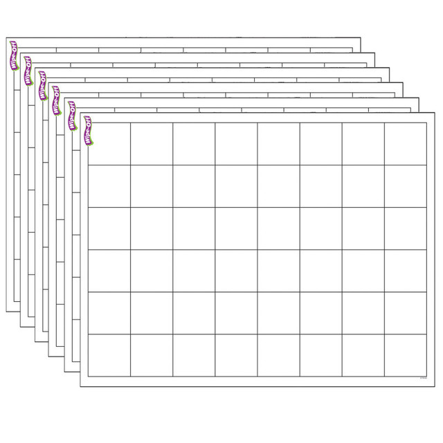 TREND ENTERPRISES INC. TREND Graphing Grid (Large Squares) Wipe-Off® Chart, 17" x 22", Pack of 6