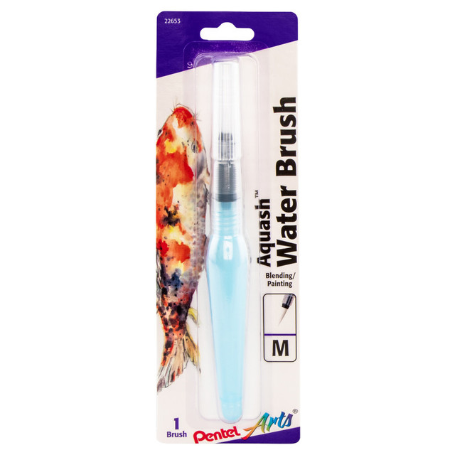 PENTEL OF AMERICA Pentel Arts Aquash Water Brush Fine Point, Medium, Peggable Carded