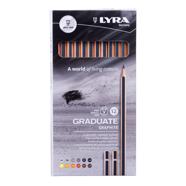 DIXON FINE ART Lyra® Graduate Graphite Pencil Set, Assorted Colors, 12 Pieces
