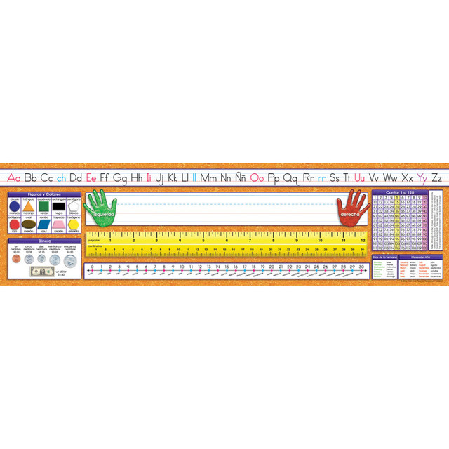 NORTH STAR TEACHER RESOURCE North Star Teacher Resources Traditional Manuscript Spanish Desk Plates, 19" x 5", Pack of 36