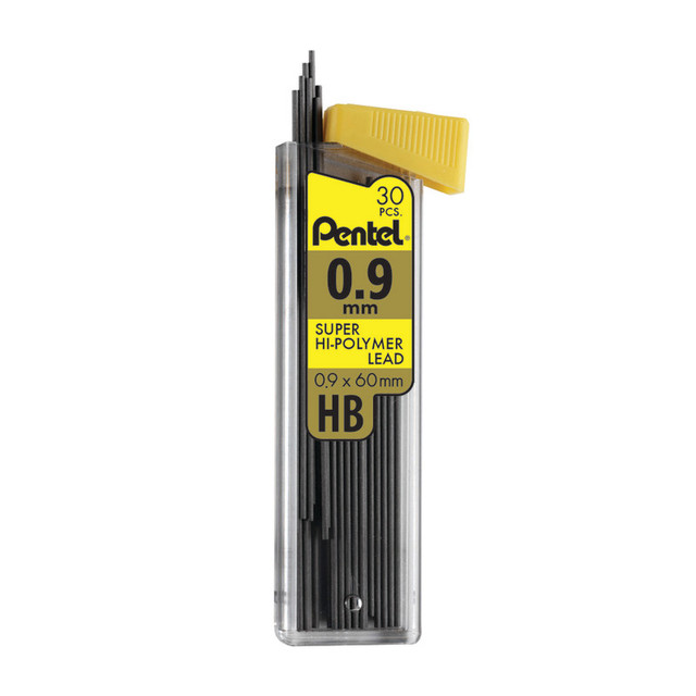 PENTEL OF AMERICA Pentel® Super Hi-Polymer Lead Refill (0.9mm) Medium, HB, 30 pcs/Tube