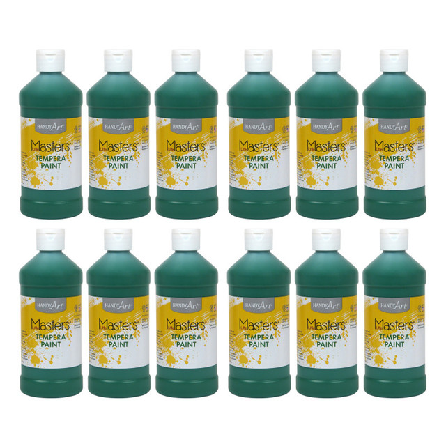 ROCK PAINT DISTRIBUTING CORP Handy Art® Little Masters® Tempera Paint, Green, 16 oz., Pack of 12