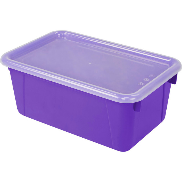 STOREX INDUSTRIES Storex Small Cubby Bin with Cover, Classroom Purple