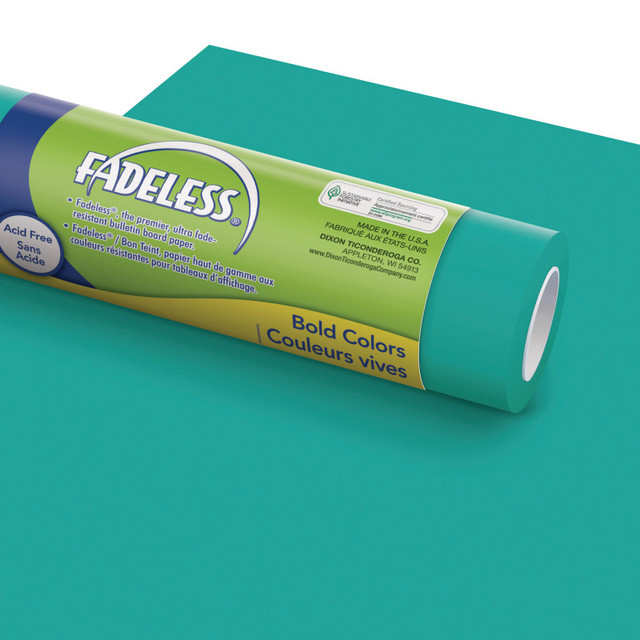 DIXON TICONDEROGA CO Fadeless® Bulletin Board Art Paper, Teal, 48" x 12', 4 Rolls