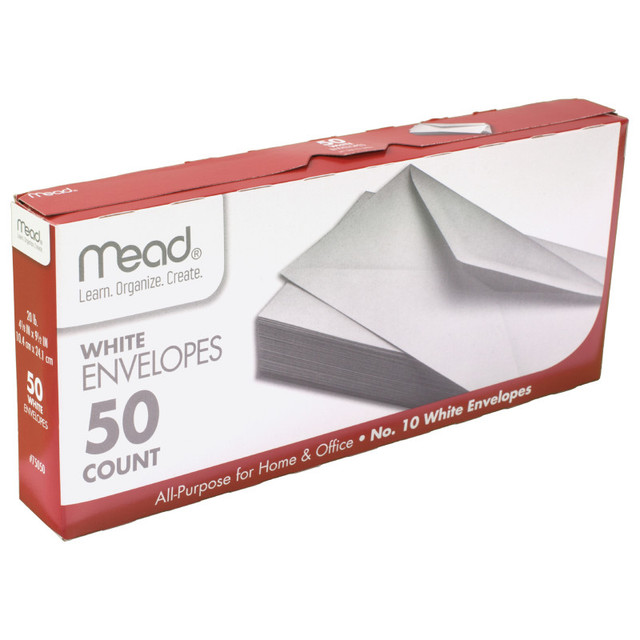 MEAD - ACCO BRANDS USA LLC Mead® White Gummed Business Envelopes, 4 1/8 x 9 1/250#10, Pack of 50