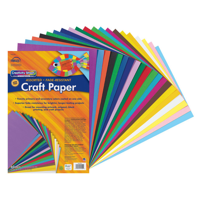 DIXON TICONDEROGA CO Creativity Street® Craft Paper, 20 Assorted Colors, 12" x 18", 60 Sheets