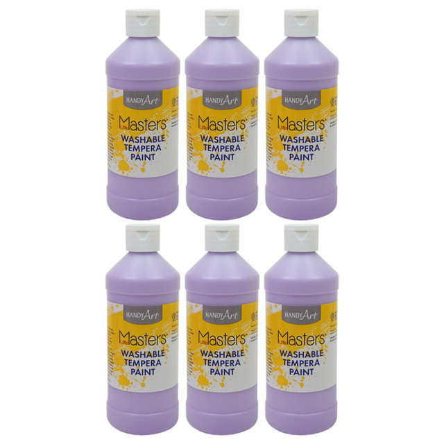 ROCK PAINT DISTRIBUTING CORP Handy Art® Little Masters® Washable Tempera Paint, 16 oz., Light Purple, Pack of 6
