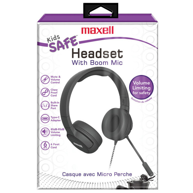 MAXELL CORP OF AMERICA Maxell Kids Safe Listening Overear Headset with Boom Mic