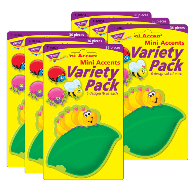 TREND ENTERPRISES INC. TREND Bugs Mini Accents Variety Pack, 36 Per Pack, 6 Packs