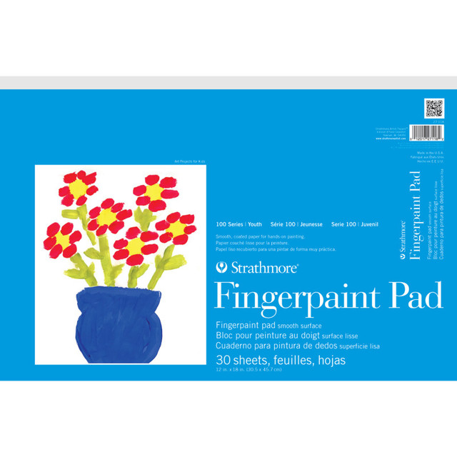 DIXON FINE ART Strathmore 100 Series Fingerpaint Pad, 30 Sheet, 12x18 inch, 1 Count