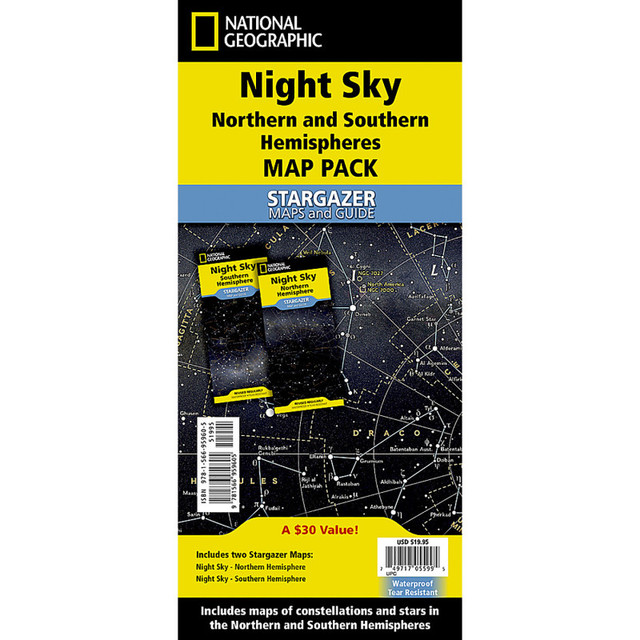 NATIONAL GEOGRAPHIC MAPS National Geographic Night Sky, Stargazer folded Map Pack Bundle, Folded: 4.25" x 9.25" ; Flat: 25.25" x 18.5"