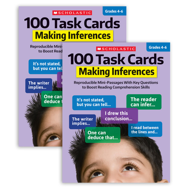 SCHOLASTIC TEACHING RESOURCES Scholastic Teaching Solutions 100 Task Cards: Making Inferences Activity Book, Pack of 2