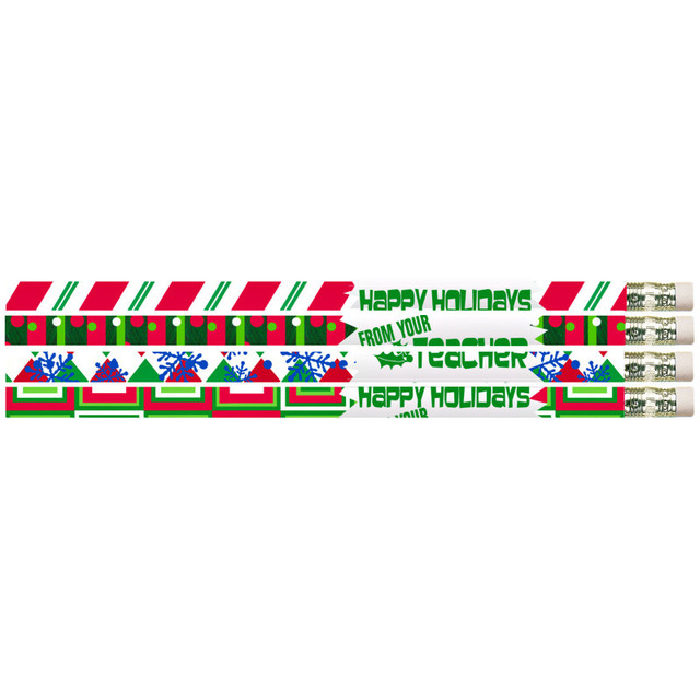 MUSGRAVE PENCIL CO INC Musgrave Pencil Company Happy Holidays From Your Teacher Motivational Pencils, Pack of 12