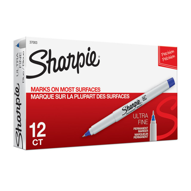 NEWELL BRANDS DISTRIBUTION LLC Sharpie® Ultra Fine Point Permanent Marker, Blue, Box of 12