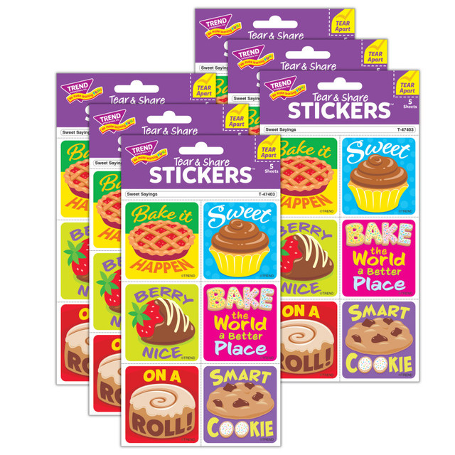 TREND ENTERPRISES INC. TREND Sweet Sayings Tear & Share Stickers®, 30 Per Pack, 6 Packs