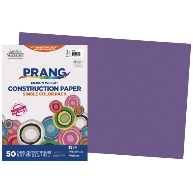 DIXON TICONDEROGA CO Prang® Construction Paper, Medium Weight, Violet, 12" x 18", 50 Sheets
