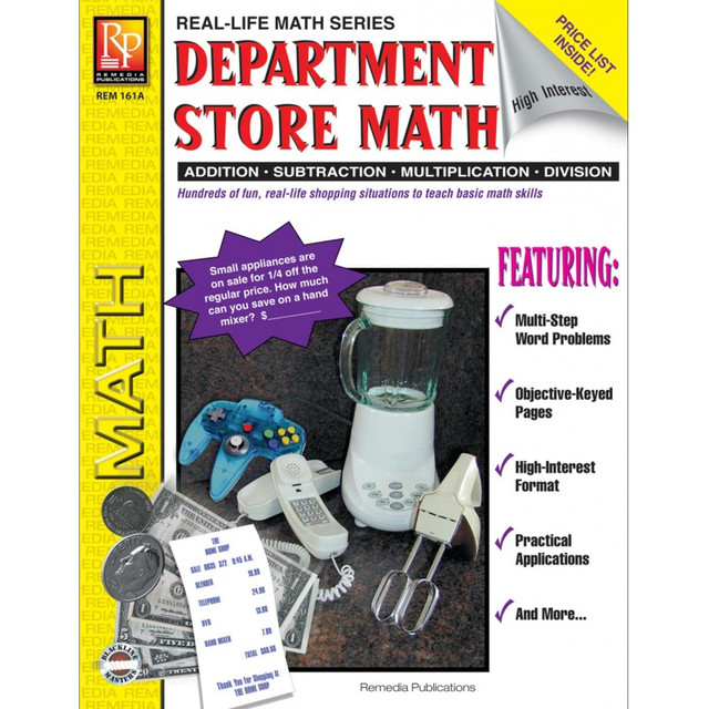 REMEDIA PUBLICATIONS Remedia Publications Department Store Math Activity Book, Grades 4-8