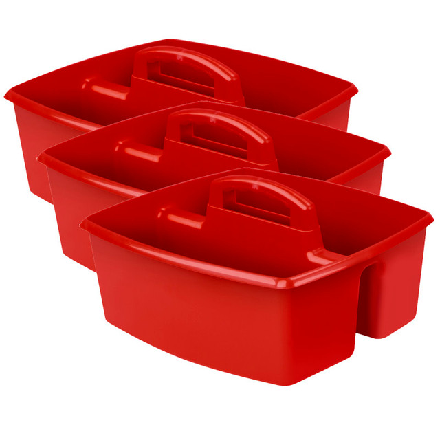 STOREX INDUSTRIES Storex Large Caddy, Red, Pack of 3