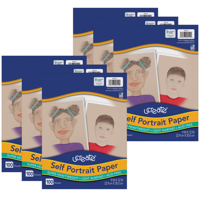 DIXON TICONDEROGA CO UCreate® Self Portrait Paper, Light Almond, 9" x 12", 100 Sheets Per Pack, 6 Packs DIXON TICONDEROGA CO UCreate® Self Portrait Paper, Light Almond, 9" x 12", 100 Sheets Per Pack, 6 Packs