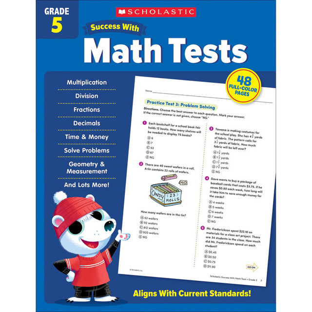SCHOLASTIC TEACHING RESOURCES Scholastic Teaching Solutions Success With Math Tests: Grade 5
