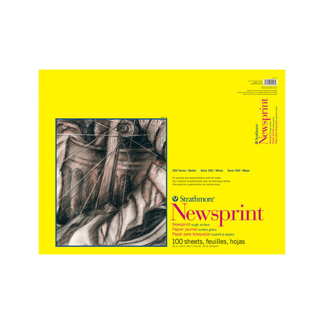 DIXON FINE ART Strathmore 300 Series Newsprint Pad, Tape Binding, 100 Sheet, 18x24 inch, 1 Count