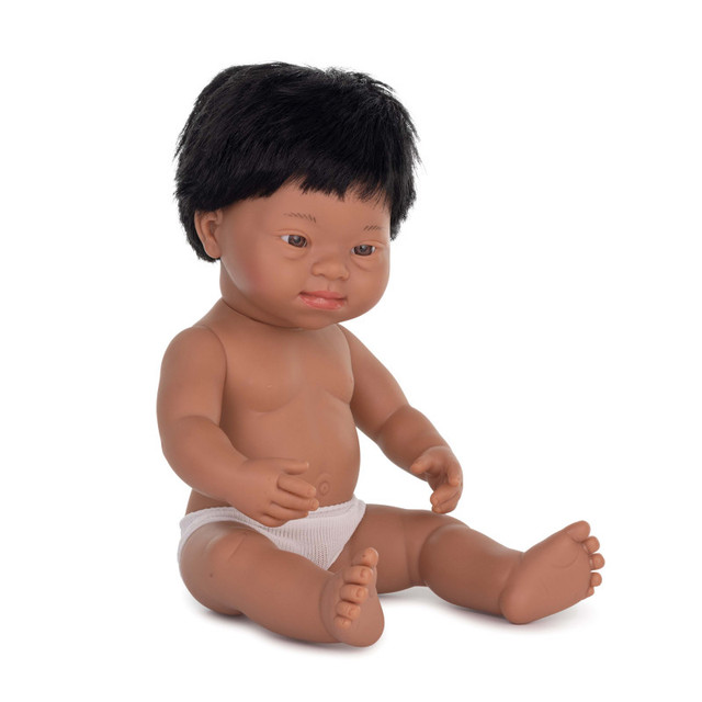 MINILAND EDUCATIONAL CORPORATION Miniland Anatomically Correct 15" Baby Doll, Down Syndrome Hispanic Boy