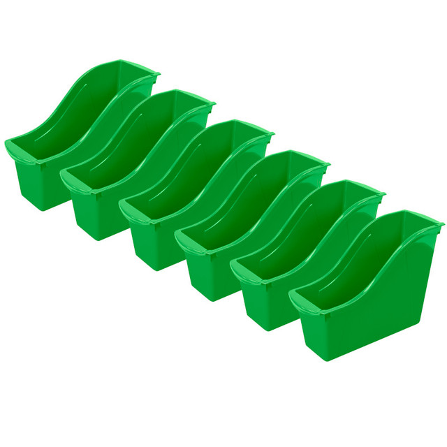 STOREX INDUSTRIES Storex Small Book Bin, Green, Pack of 6