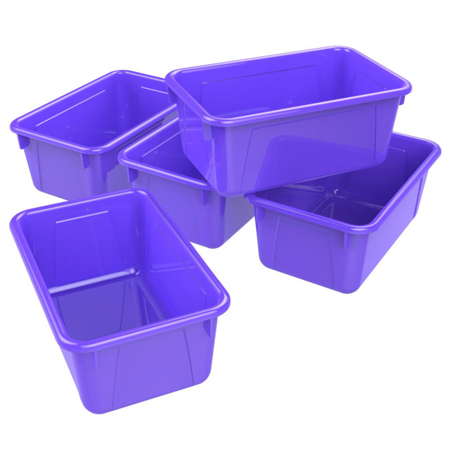 STOREX INDUSTRIES Storex Small Cubby Bin, Purple, Pack of 5