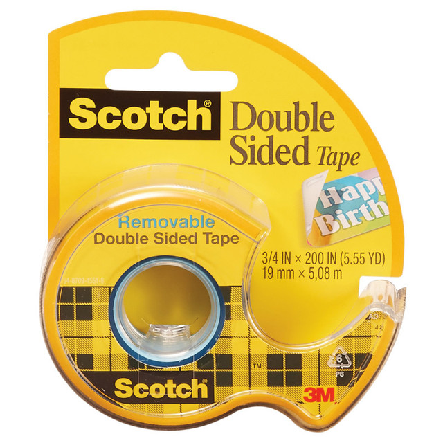 3M COMPANY Scotch® Removable Double Sided Tape, 3/4" x 200"