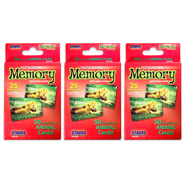 STAGES LEARNING MATERIALS Stages Learning Materials Photographic Memory Matching Game, Animals, Pack of 3