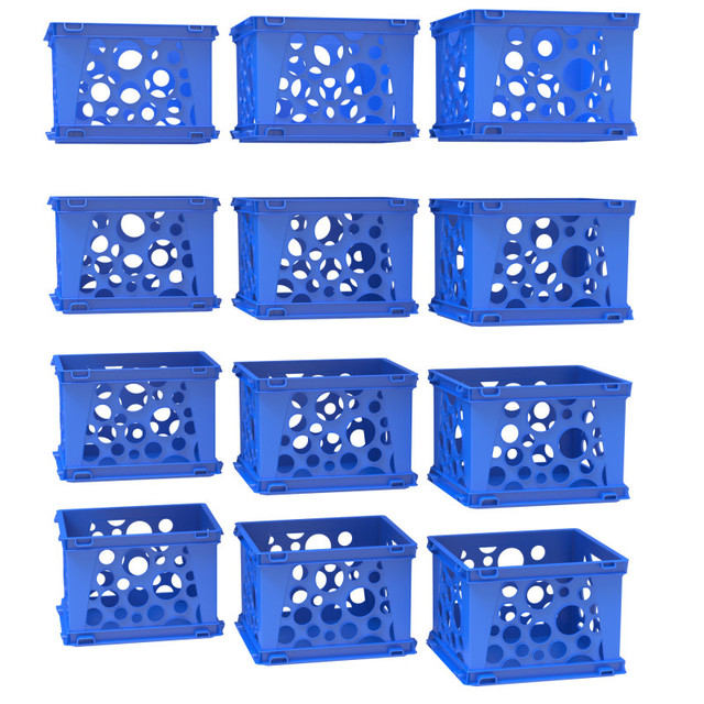 STOREX INDUSTRIES Storex Mini Crate, Blue, 12-Pack