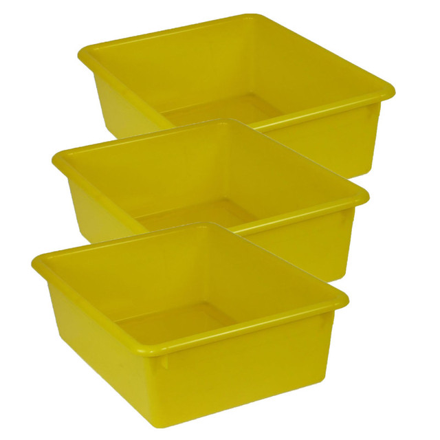 ROMANOFF PRODUCTS Romanoff Double Stowaway® Tray Only, Yellow, Pack of 3