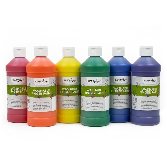 ROCK PAINT DISTRIBUTING CORP Handy Art® Washable Finger Paint - Pint Primary Set of 6