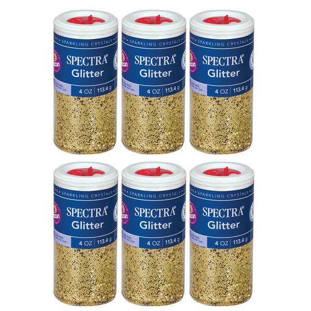 DIXON TICONDEROGA CO Spectra® Glitter, Gold, 4 oz. Per Jar, 6 Jars