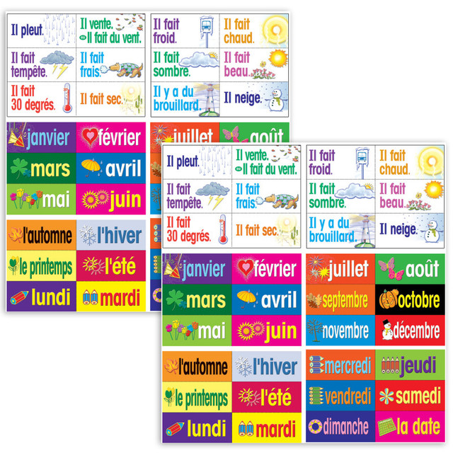 POSTER PALS Poster Pals® French Multi-Purpose Card Set, 36 Per Set, 2 Sets