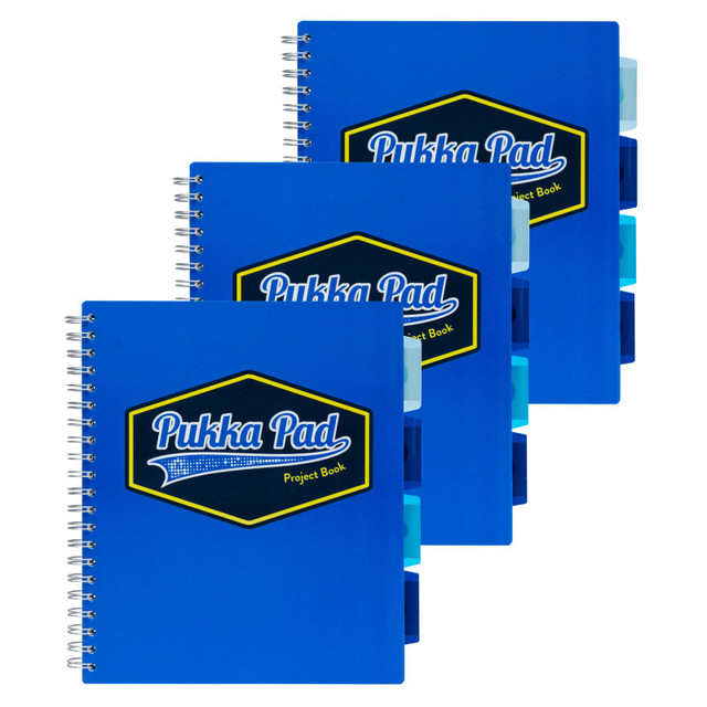PUKKA PADS USA CORP Pukka Pads Vision Letter Size Project Book, Blue - Pack 3