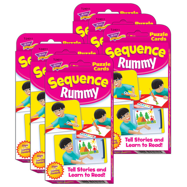 TREND ENTERPRISES INC. TREND Sequence Rummy Challenge Cards®, 6 Sets TREND ENTERPRISES INC. TREND Sequence Rummy Challenge Cards®, 6 Sets
