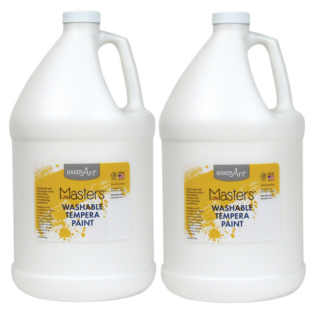 ROCK PAINT DISTRIBUTING CORP Handy Art® Little Masters® Washable Tempera Paint, White, Gallon, Pack of 2