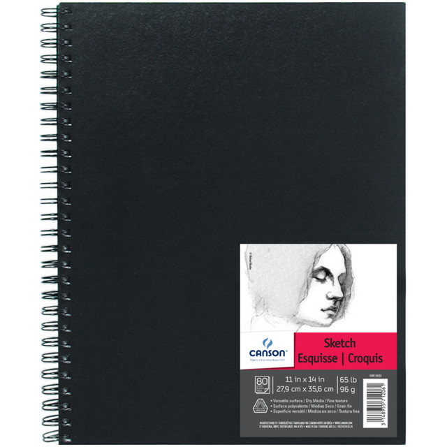 DIXON FINE ART Canson Artist Series Sketch Art Book, Black Cover, Wire Binding, 80 Sheet, 11x14 inch, 1 Count