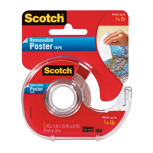 3M COMPANY Scotch® Removable Poster Tape with Dispenser, 3/4" x 150"