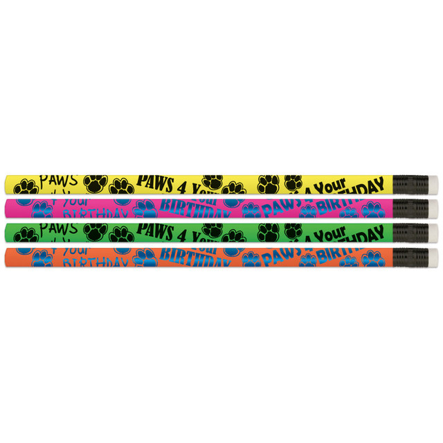 MUSGRAVE PENCIL CO INC Musgrave Pencil Company Paws 4 Your Birthday Pencils, 12 Per Pack, 12 Packs