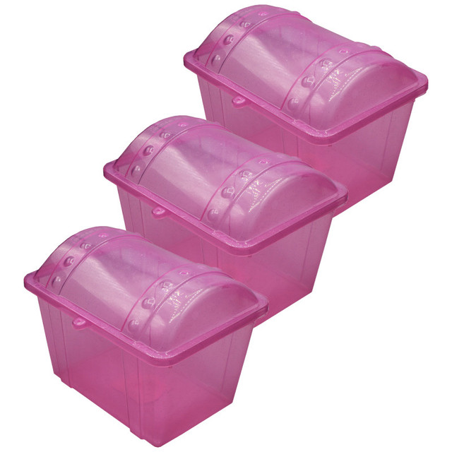 ROMANOFF PRODUCTS Romanoff Jr. Treasure Chest, Pink Sparkle, Pack of 3